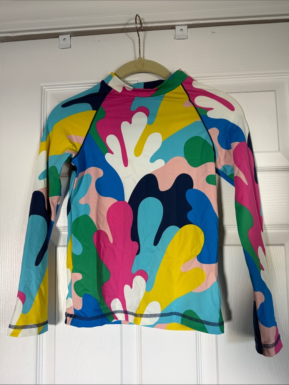 Mini Boden Long Sleeve Rashguard in Pink, Blue, Yellow, Green, White